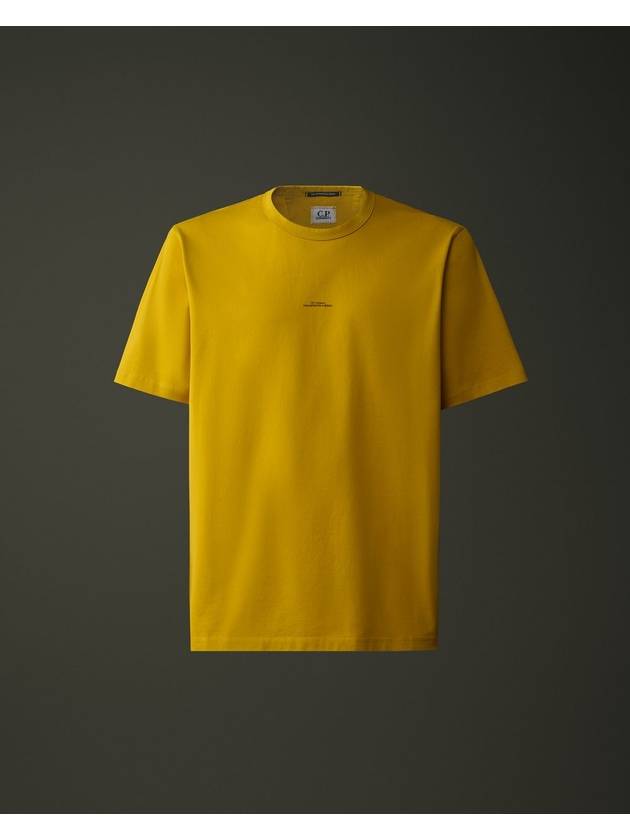 Metropolis Series Mercerized Jersey Logo Print Short Sleeve T-Shirt Yellow - CP COMPANY - BALAAN 2