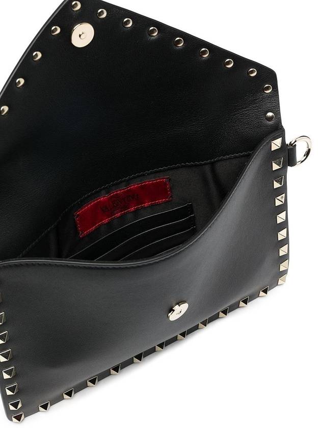 Rockstud Envelope Clutch Bag Black - VALENTINO - BALAAN 6