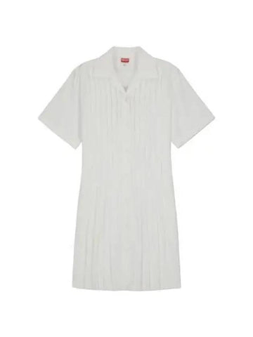 Poplin Shirt Dress Off White - KENZO - BALAAN 1
