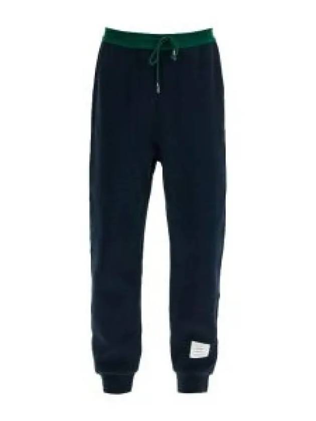 Colour Block Cotton Track Pants Navy - THOM BROWNE - BALAAN 2