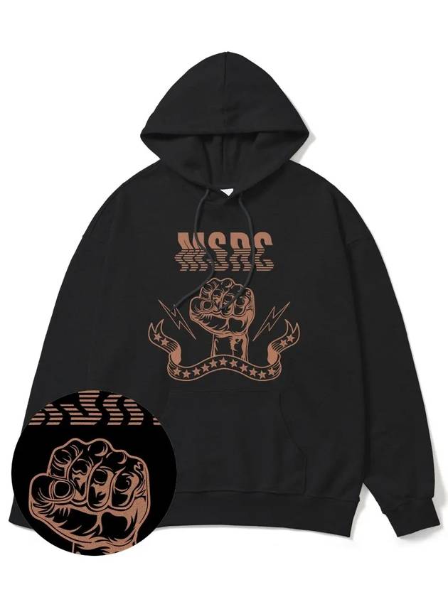 Punchline Coffee Brown Overfit Hoodie Black - MONSTER REPUBLIC - BALAAN 3