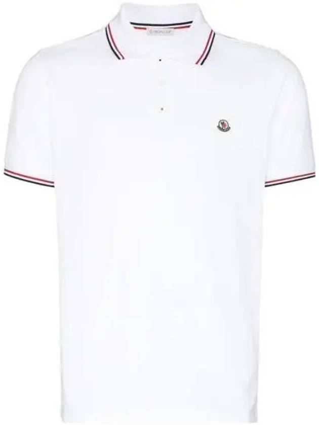 8A70300 84556 Logo patch polo pique short sleeve 8A703 1140931 - MONCLER - BALAAN 1