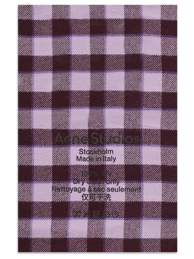 CA0155 CYU logo print wool check scarf purple lilac scarf TJ - ACNE STUDIOS - BALAAN 1