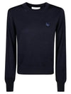 Bold Fox Head Wool Knit Top Ink Blue - MAISON KITSUNE - BALAAN 2