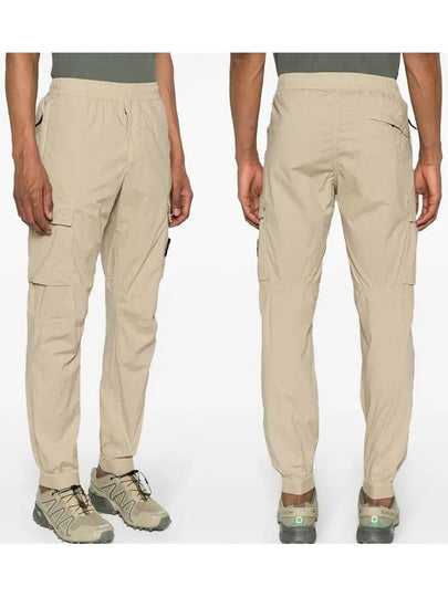 Stretch Cotton Tela Paracadute Cargo Straight Pants Sand - STONE ISLAND - BALAAN 2