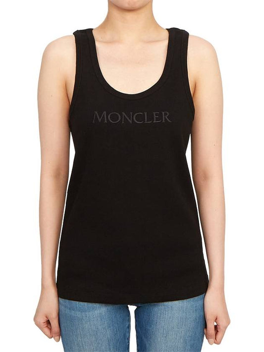 Women's Embroidered Logo Sleeveless Black - MONCLER - BALAAN 2