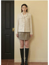 Women's Graceful Tweed Jacket Cream - MICANE - BALAAN 8