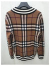 Maloney Check Cashmere Knit Top Brown - BURBERRY - BALAAN.