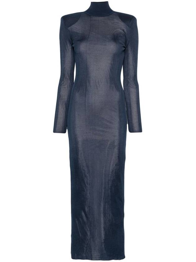 Self-Portrait Navy Viscose Knit Maxi Dress Clothing - SELF PORTRAIT - BALAAN 1