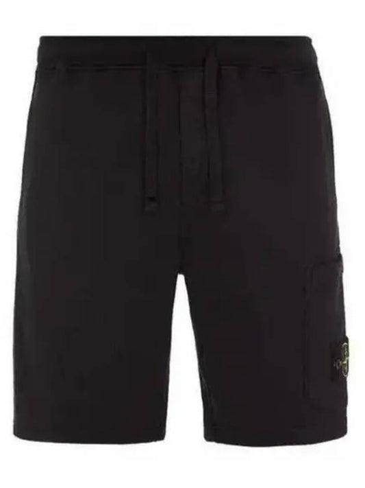 Wappen Patch Pocket Drawstring Shorts Black - STONE ISLAND - BALAAN 2