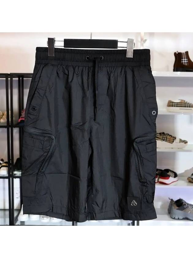 Elastic Waistband Cargo Shorts Black - MOOSE KNUCKLES - BALAAN 3