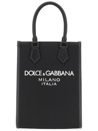 Rubberized Logo Nylon Small Tote Bag Black - DOLCE&GABBANA - BALAAN 2