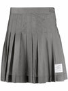 Ripstop Mini Pleated Skirt Medium Gray - THOM BROWNE - BALAAN.