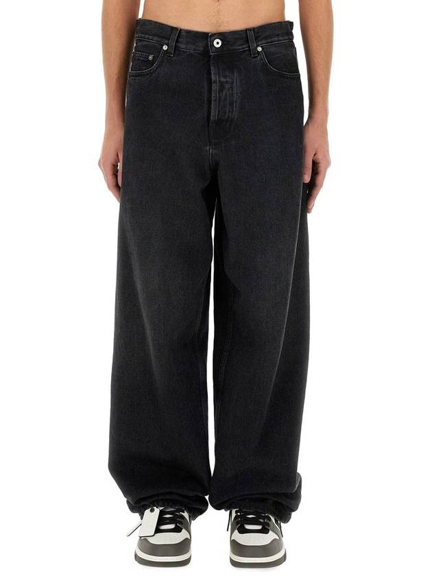 Denim Straight Pants OMYA180C99DEN0011300 BLACK - OFF WHITE - BALAAN 2