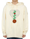 JW Anderson Flower Fleece Jersey Hooded Top Beige - MONCLER - BALAAN.