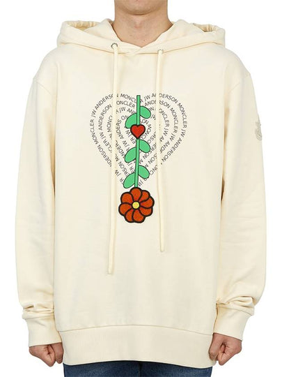 Flower Fleece Jersey Hoodie Beige - MONCLER - BALAAN 2