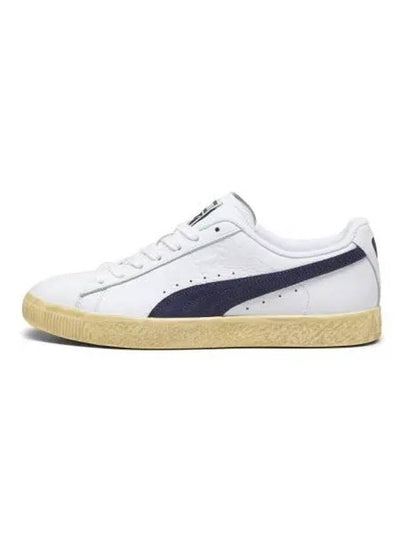 Clyde Vintage Leather Low-Top Sneakers White Black - PUMA - BALAAN 2