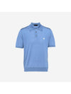 Superfine Wool Polo Shirt Aviator Blue - PRADA - BALAAN 1