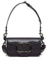 Toile Iconographe Fabric Leather Shoulder Bag Black - VALENTINO - BALAAN 2