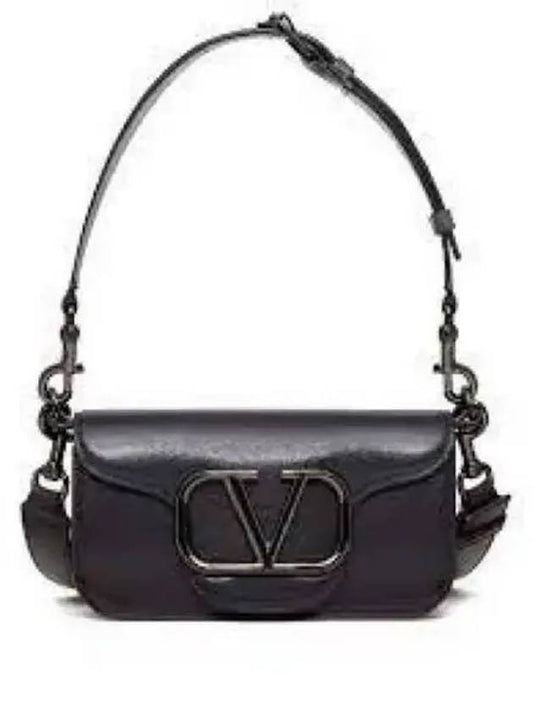 Toile Iconographe Fabric Leather Shoulder Bag Black - VALENTINO - BALAAN 2