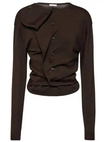 Trompe L'Oeil Cardigan Brown - LEMAIRE - BALAAN 2