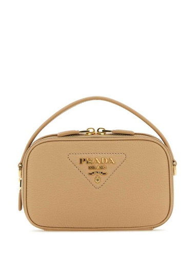 Logo Odette Leather Mini Shoulder Bag Beige - PRADA - BALAAN 1