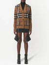 Check Wool Cashmere Cardigan Brown - BURBERRY - BALAAN 3