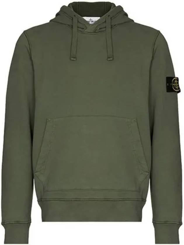 Wappen Patch Brushed Cotton Fleece Hoodie Khaki - STONE ISLAND - BALAAN 2