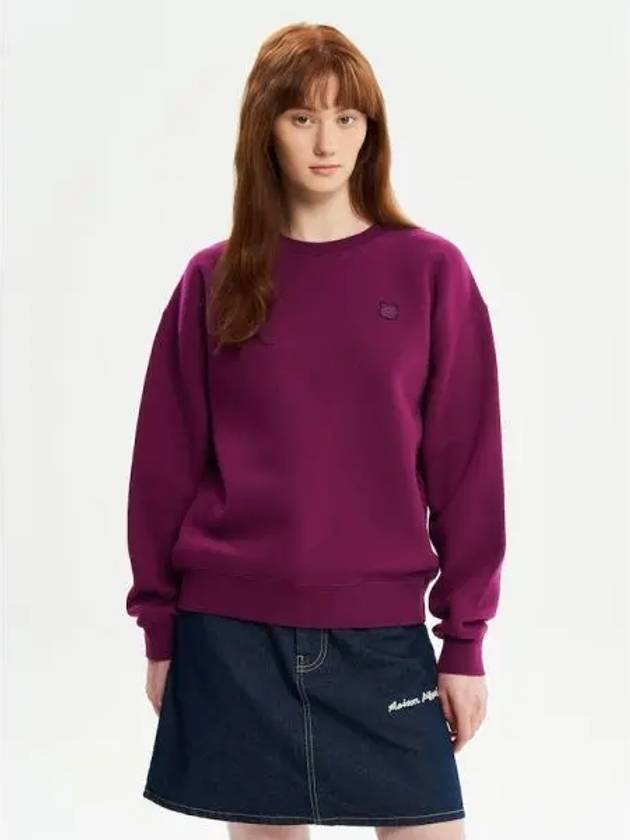 Women s Bold Foxhead Patch Comfort Sweatshirt Grape Domestic Product - MAISON KITSUNE - BALAAN 1