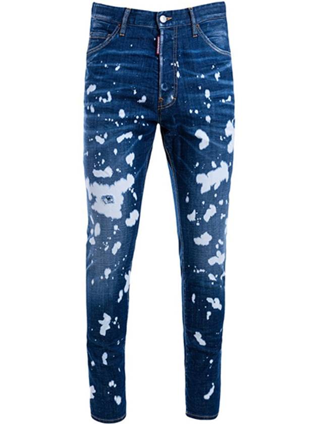 Painted Washing Relaxed Long Crotch Jeans Blue - DSQUARED2 - BALAAN 2