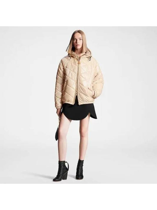 Reversible Quilted Hooded Jacket Beige - LOUIS VUITTON - BALAAN 1