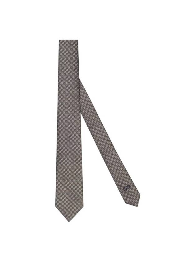 Micro CD Diamond Silk Tie Grey - DIOR - BALAAN 1