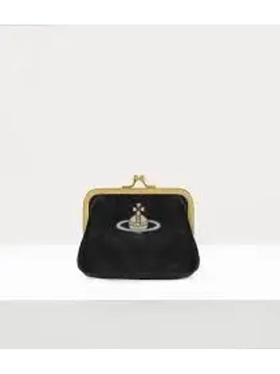 Embroidered Logo Frame Coin Wallet Black - VIVIENNE WESTWOOD - BALAAN 2