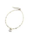 Women s CC Logo Star Crystal Pearl Necklace White - CHANEL - BALAAN 1