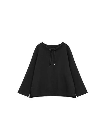 Women s String Neck Easy Sweatshirt Black - EMPORIO ARMANI - BALAAN 1