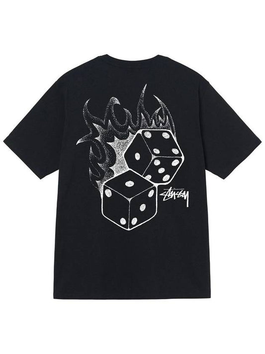 Fire Dice Short Sleeve T-Shirt Black - STUSSY - BALAAN 2