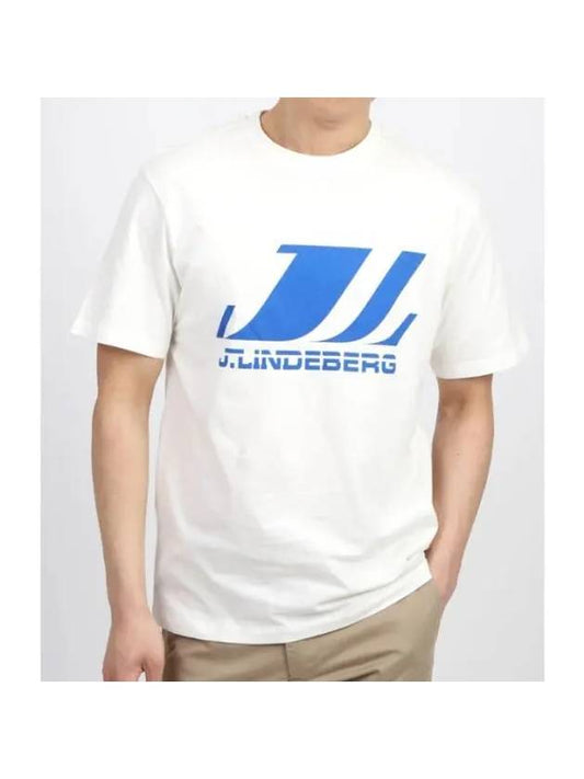 Parcy Logo Short Sleeve T-Shirt Cloud White - J.LINDEBERG - BALAAN 1