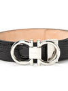Adjustable Gancini Leather Belt Black - SALVATORE FERRAGAMO - BALAAN 6