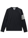 4 Bar Armband Classic Merino Wool Knit Top Dark Grey - THOM BROWNE - BALAAN 2