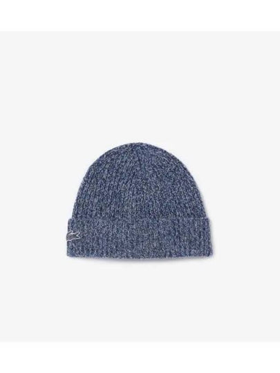 Wool Rib Tissue Beanie Navy - LACOSTE - BALAAN 1