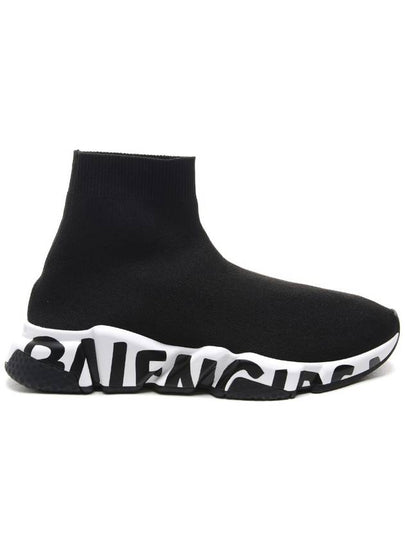 Men's Speedrunner Red Logo High Top Sneakers Black - BALENCIAGA - BALAAN 2