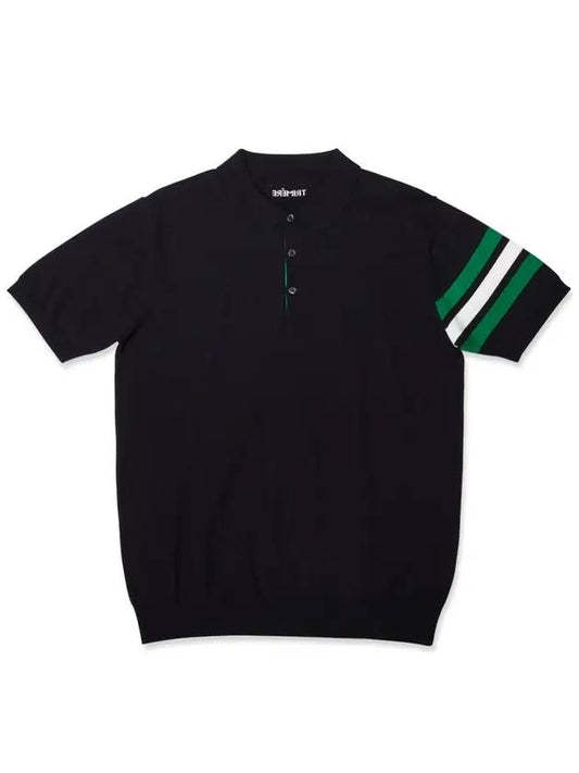 Men's Signature Line Short Sleeve Polo Knit Top Black - TRIMERE - BALAAN 1