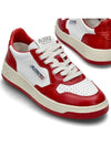 Women's Medalist Bi-Color Low-Top Sneakers Red - AUTRY - BALAAN 2