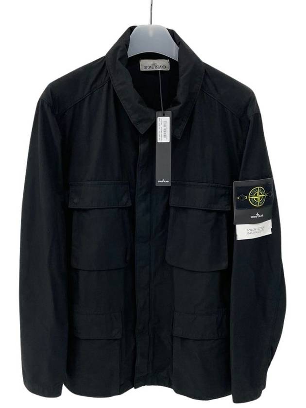 Men's Logo Applique Shell Field Jacket Black - STONE ISLAND - BALAAN 8