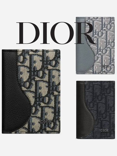 Oblique Saddle Bifold Card Wallet Black - DIOR - BALAAN 2