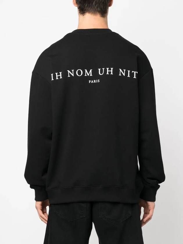 Men s White Mask Printing Round Sweatshirt Black NUW22225 009 - IH NOM UH NIT - BALAAN 5