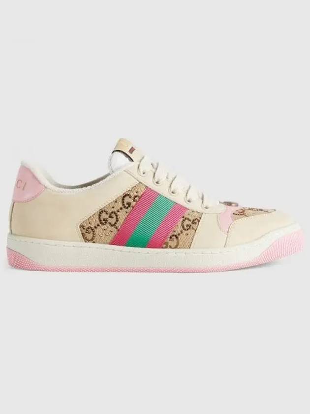 Screener GG Crystal Low-Top Sneakers Pink Beige - GUCCI - BALAAN 2