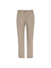 Men's Tapered One-Tuck Banding Slacks Beige - SOLEW - BALAAN 1