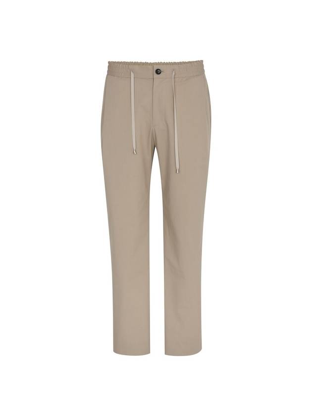 Men's Tapered One-Tuck Banding Slacks Beige - SOLEW - BALAAN 1