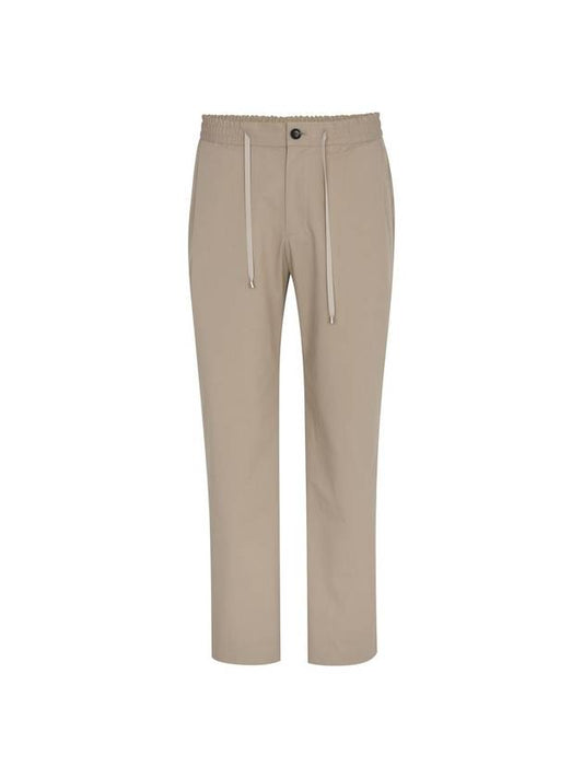 Men's Tapered One-Tuck Banding Slacks Beige - SOLEW - BALAAN 2